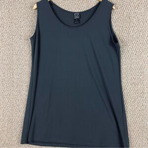 Clara Sun Woo Tunic Top Women XL Gray Pullover Tank Scoop Neck USA Made E241